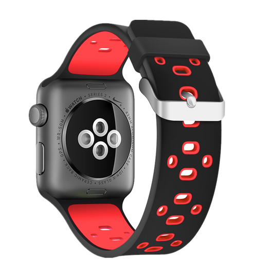 Apple Watch - Goofy Silikon Armband - Schwarz / Rot