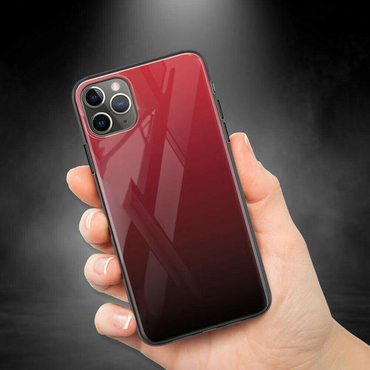 iPhone - Glas Rainbow Case - Schwarz Rot - CITYCASE