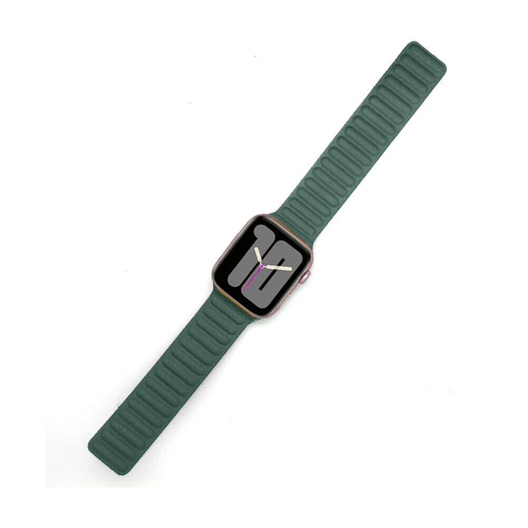 Apple Watch - Leder Magnet Armband - Dunkelgrün