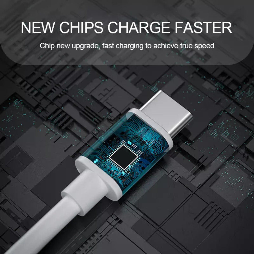 Ladekabel | Typ-C - USB A | Schnellladekabel Aufladekabel | Weiß
