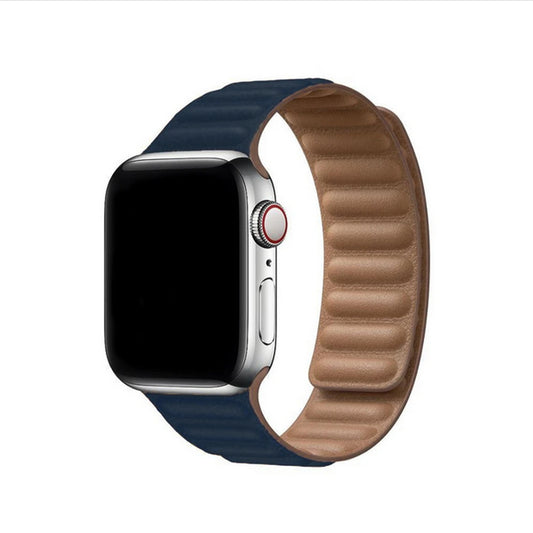 Apple Watch - Leder Magnet Armband - Marineblau