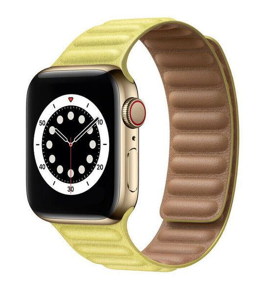 Apple Watch - Kunstleder Magnet Armband - Gelb