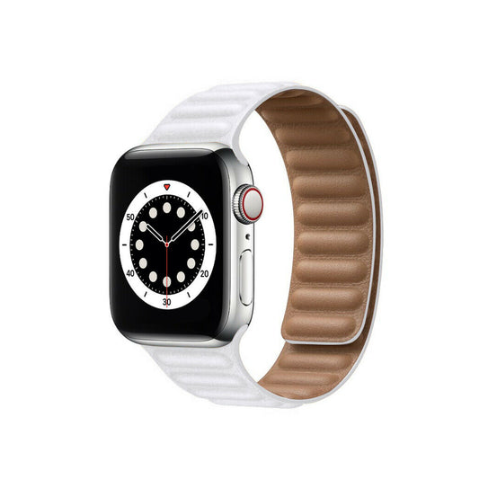 Apple Watch - Kunstleder Magnet Armband - Weiß